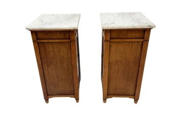 Two Arts & Crafts Art Nouveau Oak Nightstands or Bedside Tables, 1900s